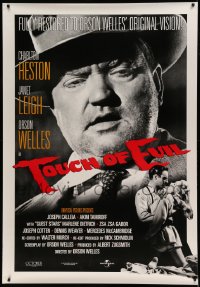 7w240 TOUCH OF EVIL 40x60 R1998 close-up of Orson Welles, Charlton Heston & Janet Leigh!