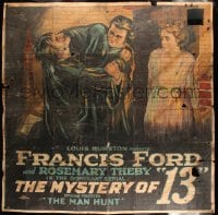 7w003 MYSTERY OF 13 chapter 14 6sh 1920 Francis Ford serial, action-packed art, The Man Hunt, rare!