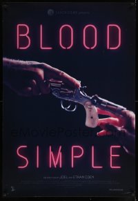 7w348 BLOOD SIMPLE 1sh R2016 Joel & Ethan Coen, Frances McDormand, cool film noir image!