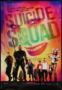 7w209 SUICIDE SQUAD DS bus stop 2016 Smith, Leto as the Joker, Robbie, Kinnaman, different!