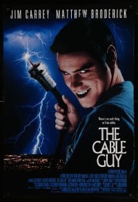 7w368 CABLE GUY DS 1sh 1996 Jim Carrey, Matthew Broderick, directed by Ben Stiller!