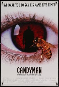 7w369 CANDYMAN 1sh 1992 Clive Barker, creepy close-up image of bee in eyeball!