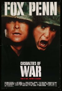 7w381 CASUALTIES OF WAR 1sh 1989 Michael J. Fox, Sean Penn, directed by Brian De Palma!