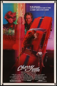 7w386 CHERRY 2000 1sh 1987 cool Matthew artwork, futuristic hot rod sci-fi, Melanie Griffith!