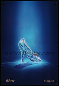 7w393 CINDERELLA teaser DS 1sh 2015 great image of classic glass slipper!