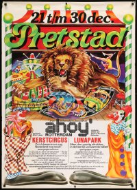 7w155 PRETSTAD 33x46 Dutch circus poster 1990 several circus performers and attractions by Theng!