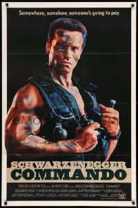 7w406 COMMANDO int'l 1sh 1985 Arnold Schwarzenegger is going to make someone pay!