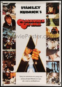 7w243 CLOCKWORK ORANGE 38x54 English commercial poster 1980s Kubrick classic, Malcolm McDowell!