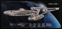 7w262 STAR TREK 22x48 commercial poster 1979 David Kimble artwork schematic of Enterprise!
