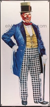 7w266 W.C. FIELDS 34x72 commercial poster 1993 great art of the legend wearing cool outfit!