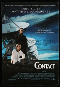 7w410 CONTACT 1sh 1997 Zemeckis, Jodie Foster & Matthew McConaughey get a message from deep space!