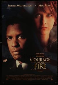 7w417 COURAGE UNDER FIRE style A int'l DS 1sh 1996 headshots of Denzel Washington & Meg Ryan!