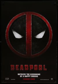 7w435 DEADPOOL style A int'l teaser DS 1sh 2016 Reynolds, Marvel, the beginning of a happy ending!