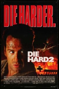 7w450 DIE HARD 2 1sh 1990 tough guy Bruce Willis is in the wrong place at the right time!