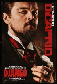 7w455 DJANGO UNCHAINED teaser DS 1sh 2012 cool close-up image of Leonardo DiCaprio!