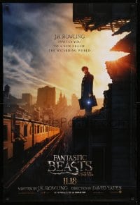 7w484 FANTASTIC BEASTS & WHERE TO FIND THEM int'l teaser DS 1sh 2016 Yates, J.K. Rowling, Ezra Miller!
