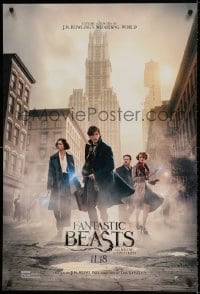 7w485 FANTASTIC BEASTS & WHERE TO FIND THEM teaser DS 1sh 2016 Yates, J.K. Rowling, Ezra Miller!