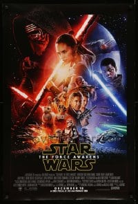 7w501 FORCE AWAKENS int'l advance DS 1sh 2015 December style, Star Wars: Episode VII, cool montage!