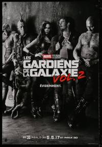 7w537 GUARDIANS OF THE GALAXY VOL. 2 int'l French language teaser DS 1sh 2017 different cast image!