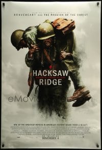 7w539 HACKSAW RIDGE advance DS 1sh 2016 Andrew Garfield as PFC Desmond Doss, directed by Mel Gibson!