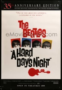 7w547 HARD DAY'S NIGHT advance 1sh R1999 The Beatles in their first film, rock & roll classic!