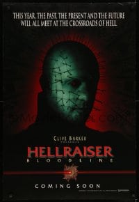 7w562 HELLRAISER: BLOODLINE teaser DS 1sh 1996 Clive Barker, Pinhead at the crossroads of hell!