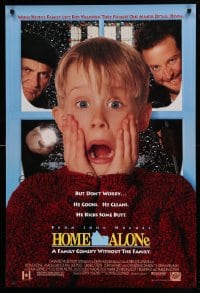 7w570 HOME ALONE DS 1sh 1990 classic Macaulay Culkin, Daniel Stern, Joe Pesci!