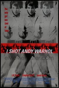 7w586 I SHOT ANDY WARHOL 1sh 1996 cool multiple images of Lili Taylor pointing gun!