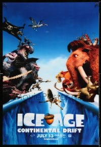 7w016 ICE AGE: CONTINENTAL DRIFT lenticular 1sh 2012 Denis Leary, Lequizamo, cute image of face-off!