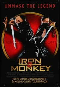 7w607 IRON MONKEY 1sh 2001 Siu nin Wong Fei Hung ji: Tit Ma Lau, cool martial arts image w/swords!