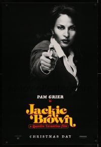 7w609 JACKIE BROWN teaser 1sh 1997 Quentin Tarantino, cool image of Pam Grier in title role!