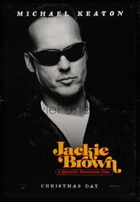 7w613 JACKIE BROWN teaser 1sh 1997 Quentin Tarantino, Michael Keaton with dark sunglasses!