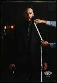 7w623 JOHN WICK CHAPTER 2 teaser DS 1sh 2017 Keanu Reeves in the title role with gun being measured!