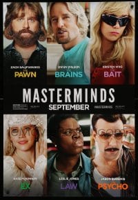 7w688 MASTERMINDS teaser DS 1sh 2015 September style, Galifianakis, images of top cast!
