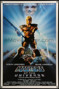 7w689 MASTERS OF THE UNIVERSE 1sh 1987 great photo image of Dolph Lundgren as He-Man!