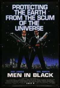 7w700 MEN IN BLACK advance DS 1sh 1997 Will Smith & Tommy Lee Jones protecting the Earth!