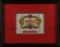 7w045 RABELLA 6x8 framed cigar label 1960s from the Havana Cuba company, ready to hang & display!