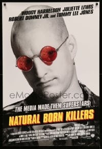 7w726 NATURAL BORN KILLERS style B DS 1sh 1994 cult classic, Harrelson, cool white tagline design!