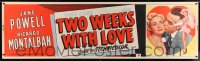 7w270 TWO WEEKS WITH LOVE paper banner 1950 romantic c/u of sexy Jane Powell & Ricardo Montalban!