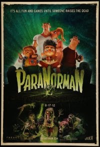 7w749 PARANORMAN advance DS 1sh 2012 all fun and games until someone raises the dead, 8-17-12 style!