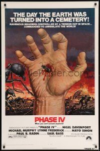 7w763 PHASE IV 1sh 1974 great art of ant crawling out of hand by Gil Cohen, directed by Saul Bass!