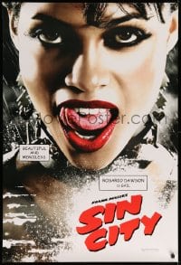 7w856 SIN CITY teaser DS 1sh 2005 graphic novel by Frank Miller, sexy Rosario Dawson as Gail!