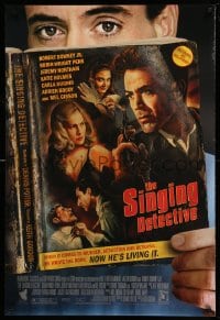 7w861 SINGING DETECTIVE 1sh 2003 Robert Downey Jr., Robin Wright Penn, cool image of pulp novel!