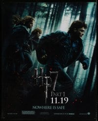 7w135 HARRY POTTER & THE DEATHLY HALLOWS PART 1 mylar 47x57 special 2010 Radcliffe, Grint & Watson!
