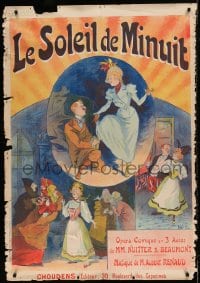 7w157 LE SOLEIL DE MINUIT 34x49 French stage poster 1898 Rene Pean montage of images from opera!