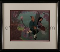 7w047 MULAN framed limited edition 17x20 animation cel 1990s great scene from the Disney feature!