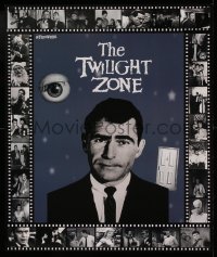 7w074 TWILIGHT ZONE 19x23 special poster 1980s close up of Rod Serling surrounded by scenes!