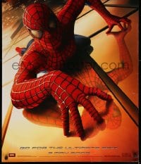 7w880 SPIDER-MAN teaser 1sh 2002 Tobey Maguire climbing building, Sam Raimi, Marvel Comics!