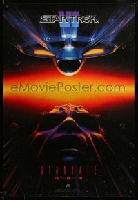 7w894 STAR TREK VI teaser 1sh 1991 William Shatner, Leonard Nimoy, Stardate 12-13-91!