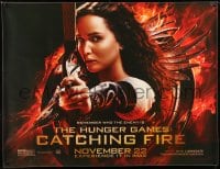 7w183 HUNGER GAMES: CATCHING FIRE subway poster 2013 close-up of Jennifer Lawrence w/bow!